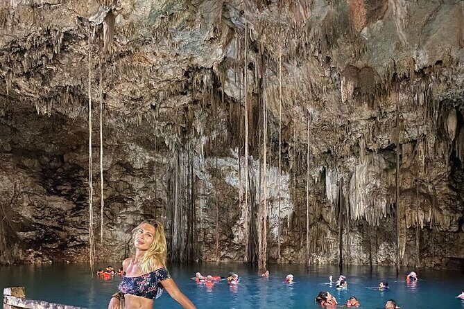 Yucatan Cenotes Tour: Suytun + 3 Cenotes + Valladolid + Food + Transportation - Cenote San Lorenzo Oxman: open-air walls, roots, and a swim